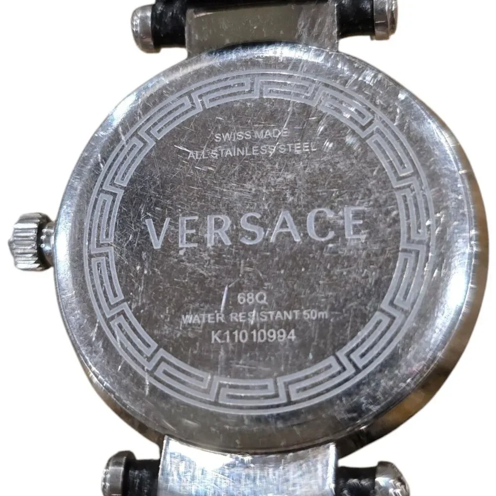 Versace Reve 68Q Women's Watch Stainless Steel Black Dial Diamonds Swiss Made